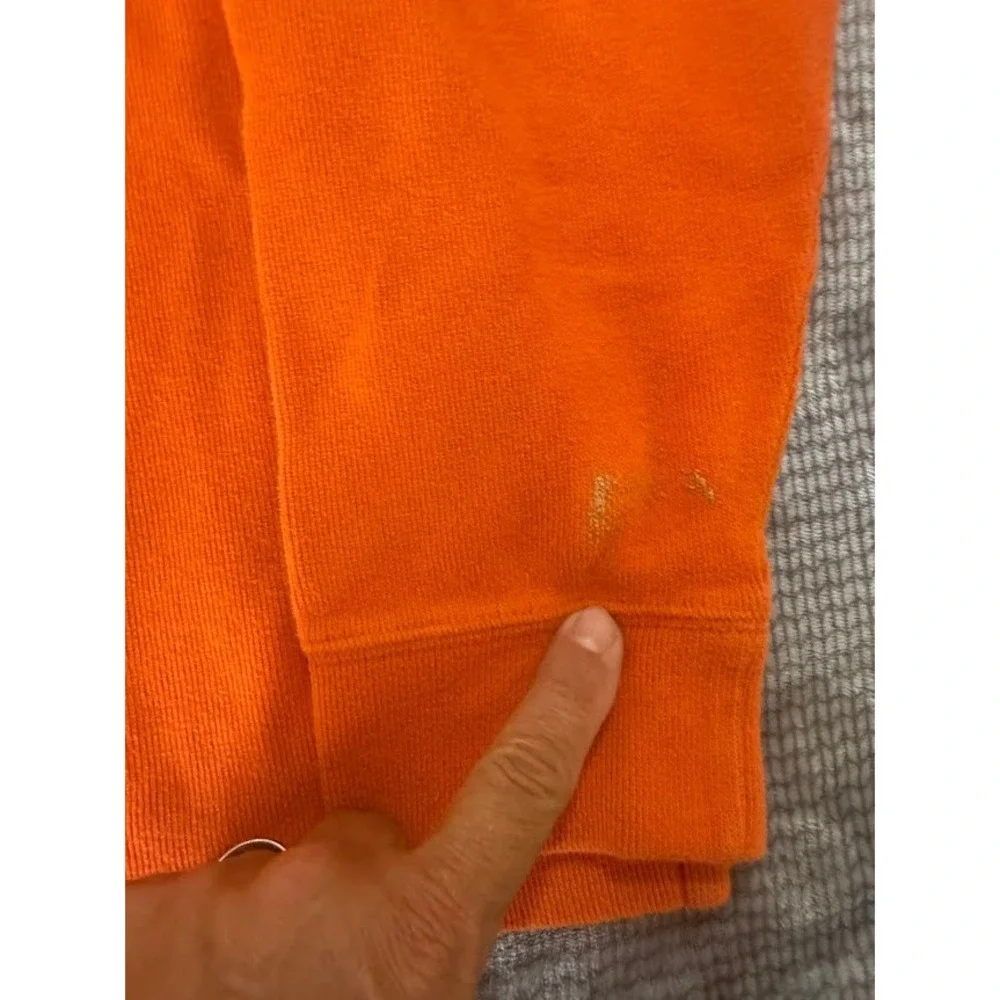 Polo Ralph Lauren Mens XXL Orange Quarter‎ Zip Pullover Cotton Sweater Pony Logo